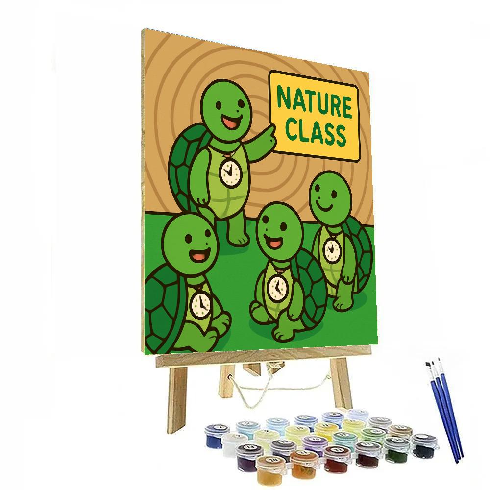 Time Travel Turtle School Paint by numbers art