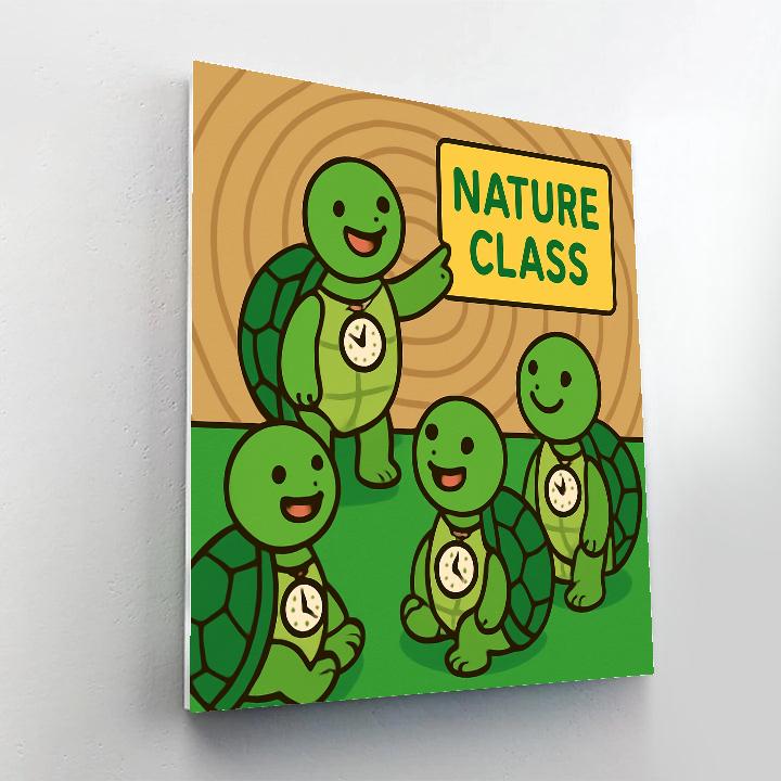 Time Travel Turtle School Paint by numbers art