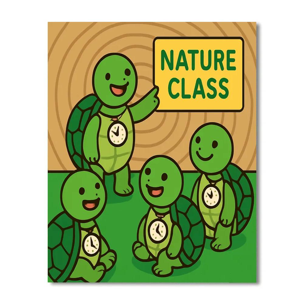 Time Travel Turtle School Paint by numbers art