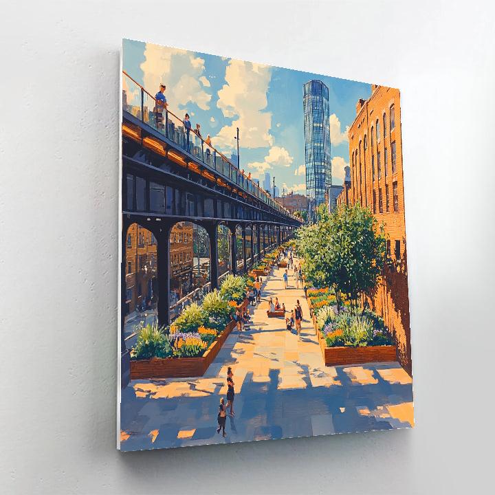 High Line Park Elevated View New York United States Painting by numbers kit