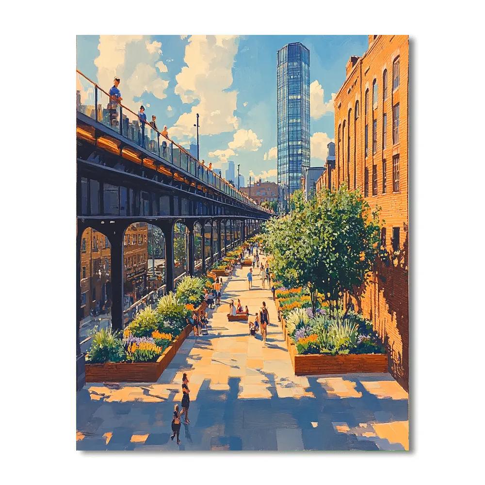High Line Park Elevated View New York United States Painting by numbers kit