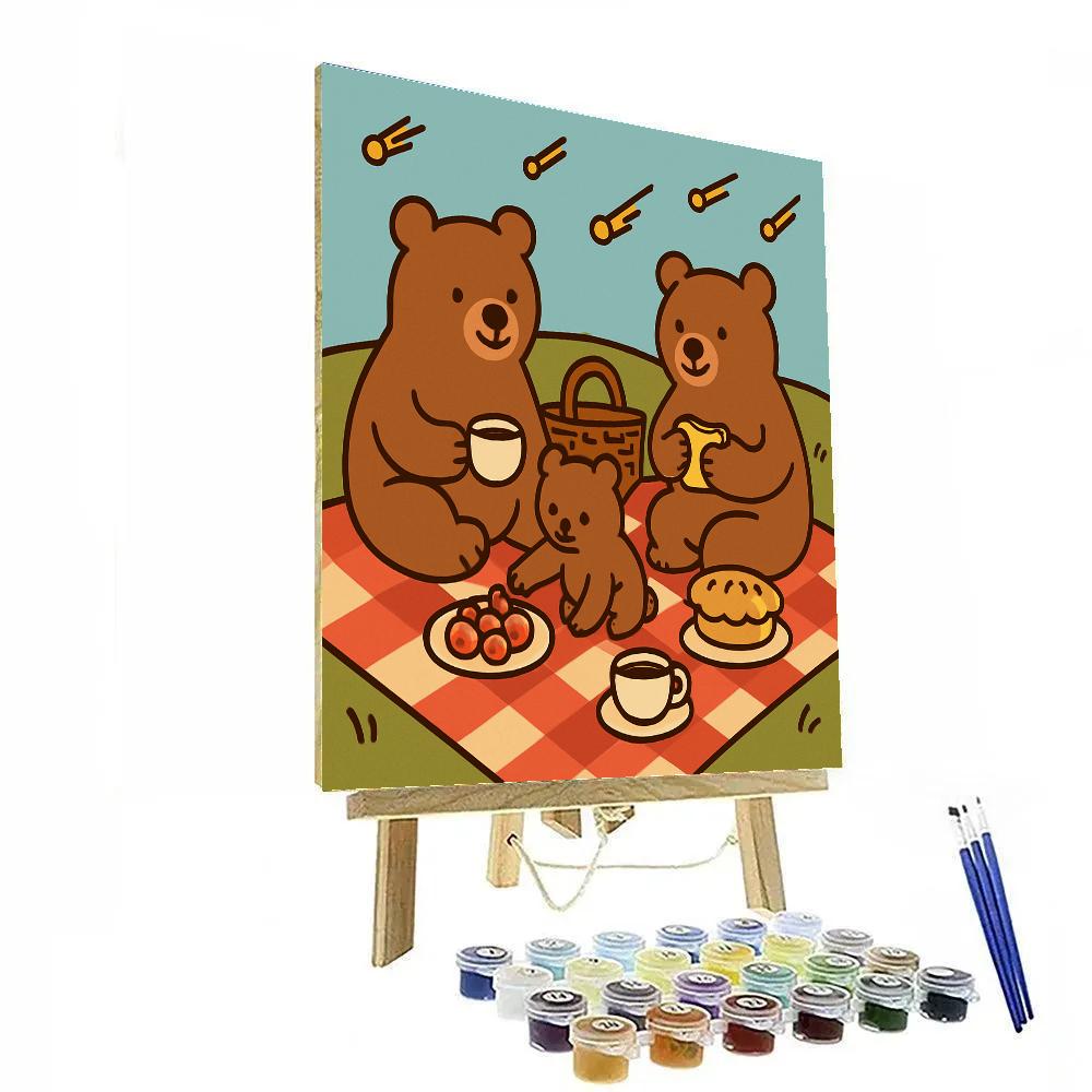 Stellar Picnic Bears paint by numbers