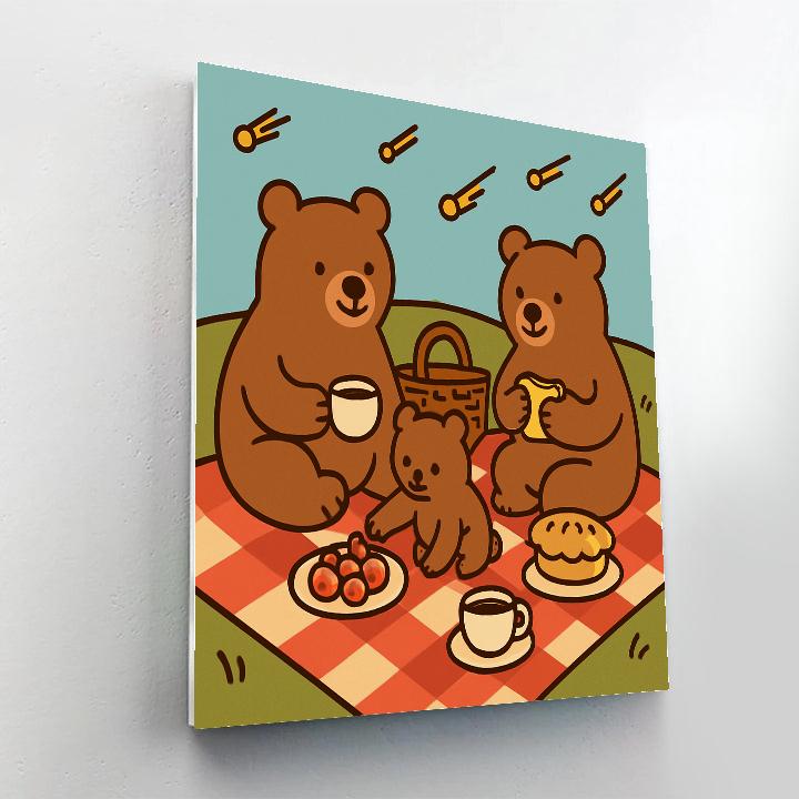 Stellar Picnic Bears paint by numbers