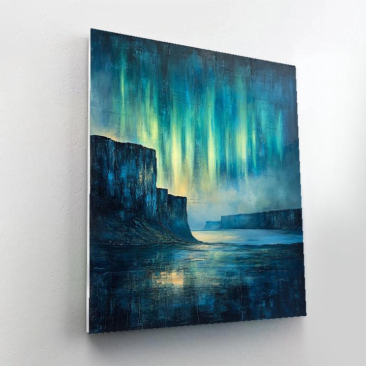 Leonardo Da Vinci Inspired Aurora Over Fjord Paint by numbers art