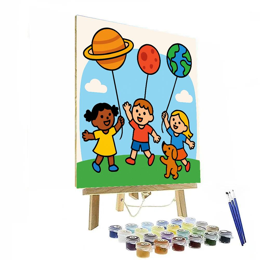 Celestial Kite Flyers paint by color