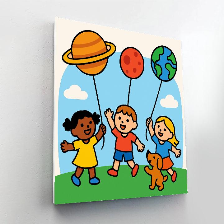 Celestial Kite Flyers paint by color