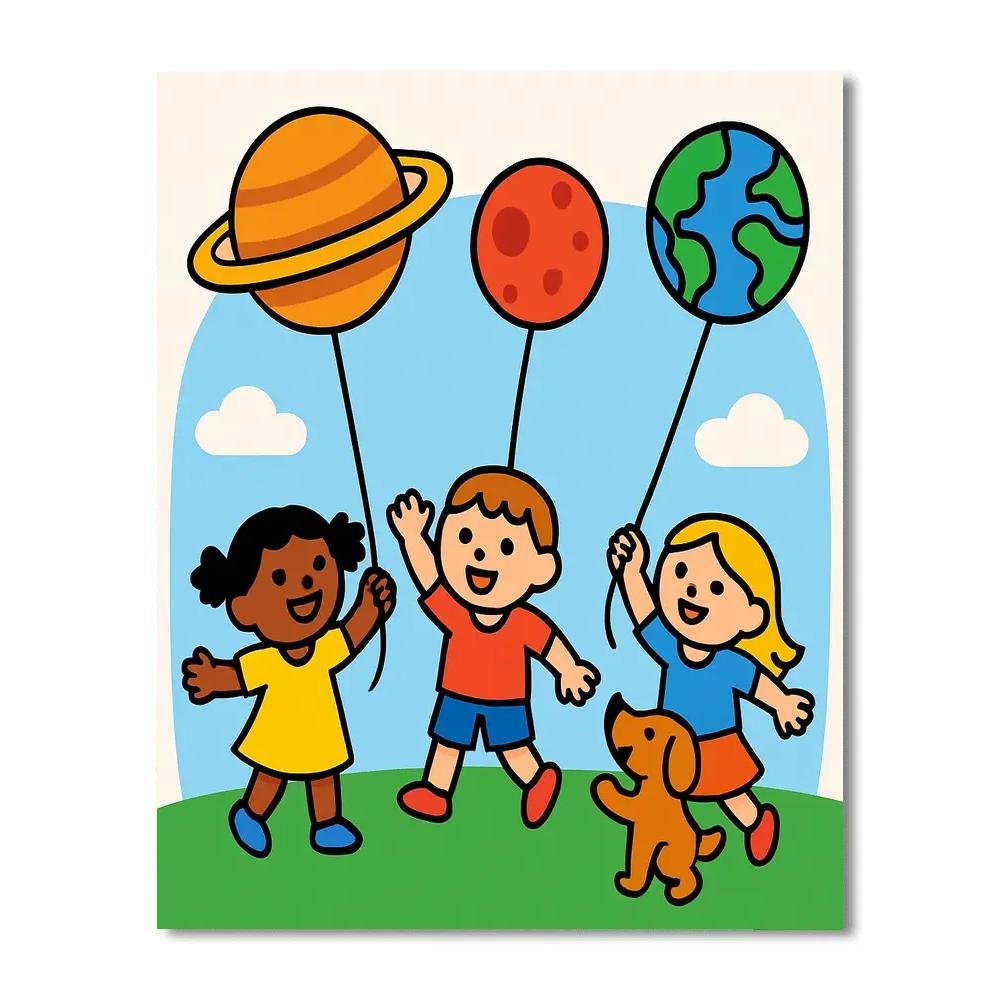 Celestial Kite Flyers paint by color