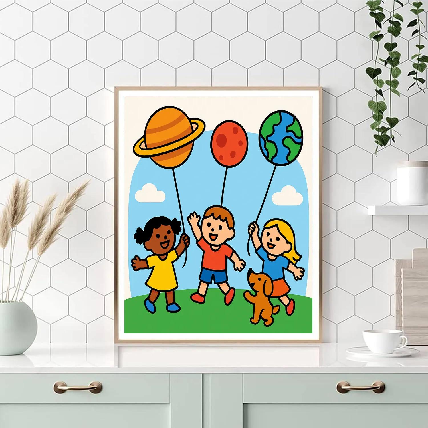 Celestial Kite Flyers paint by color
