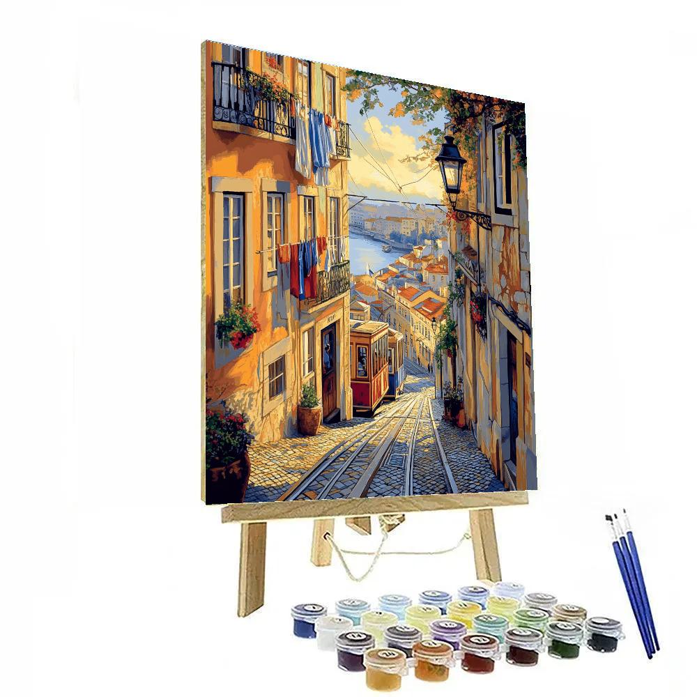 Alfama Streets Lisbon Portugal paint by color