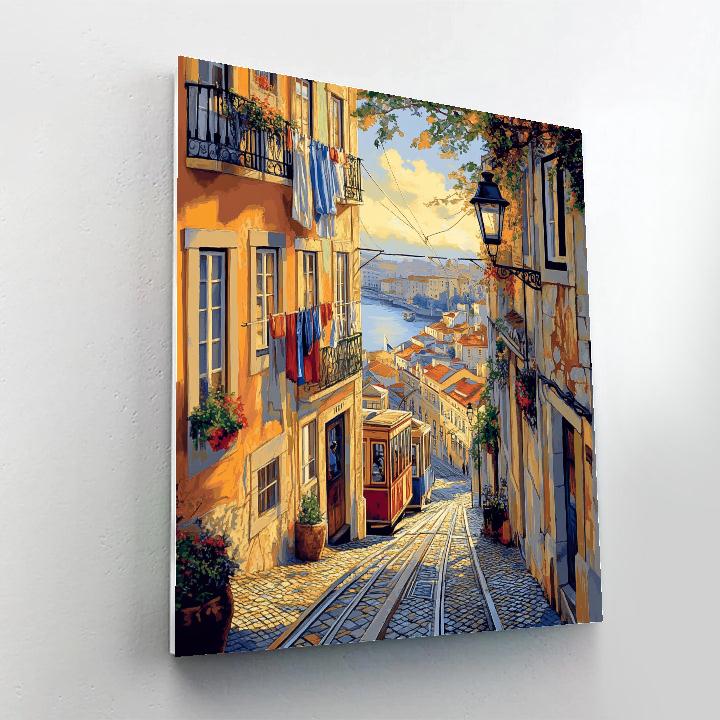 Alfama Streets Lisbon Portugal paint by color