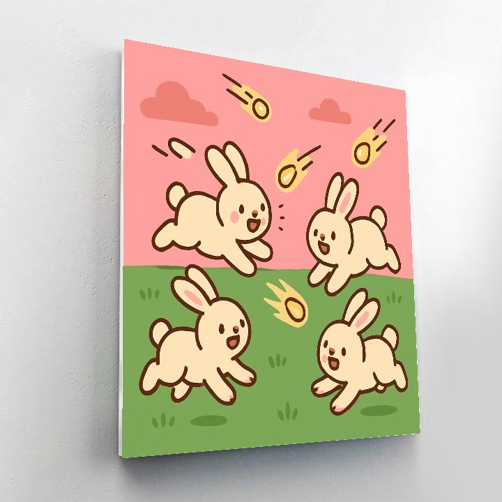 Meteor Meadow Rabbits Paint by numbers art