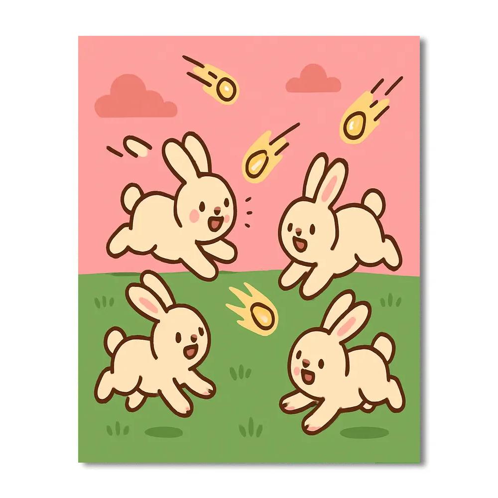 Meteor Meadow Rabbits Paint by numbers art