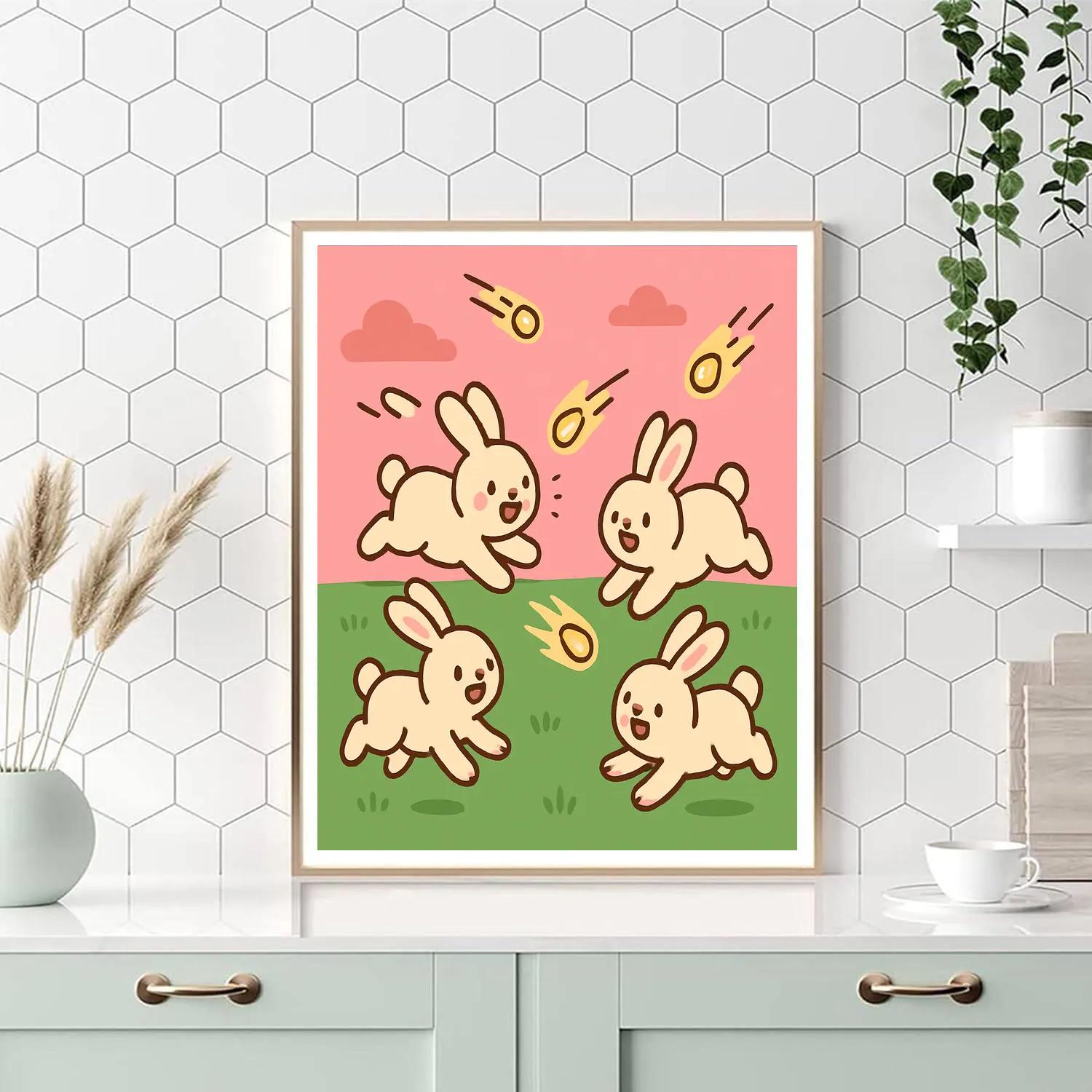 Meteor Meadow Rabbits Paint by numbers art