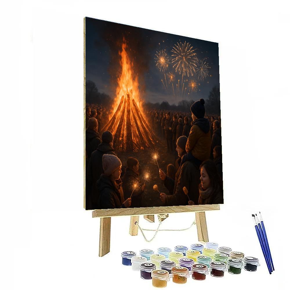 Bonfire Night Guy Fawkes Celebration paint by color