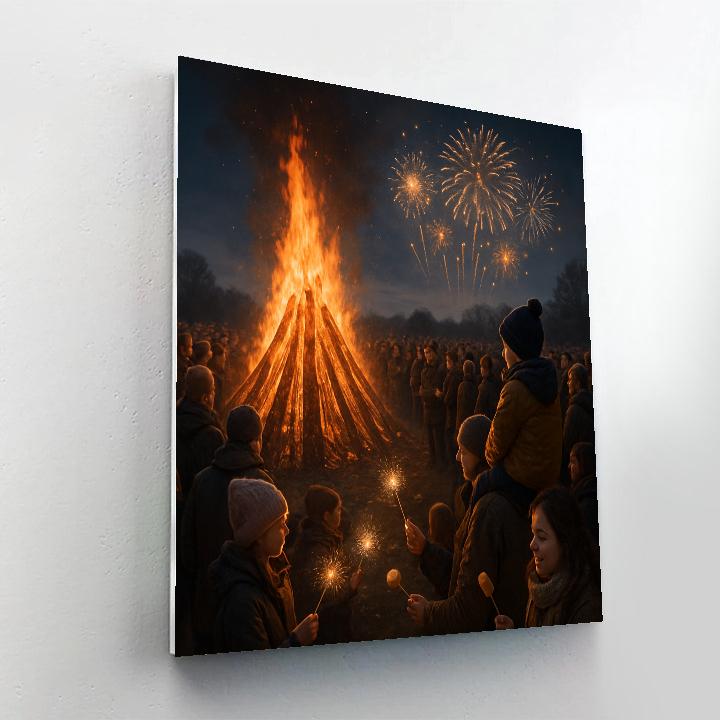 Bonfire Night Guy Fawkes Celebration paint by color