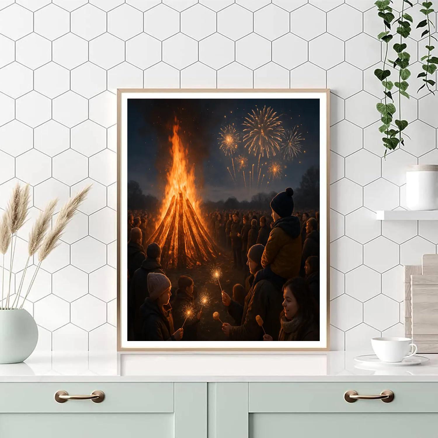 Bonfire Night Guy Fawkes Celebration paint by color