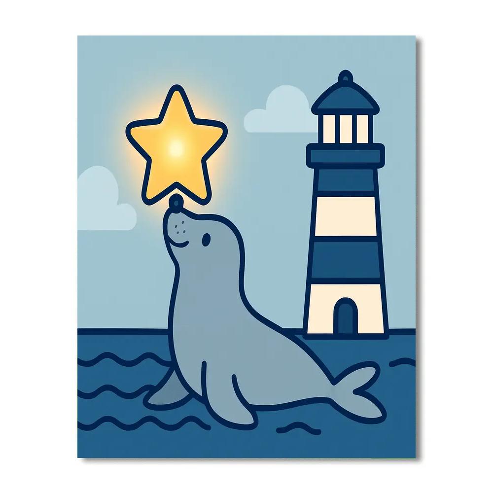 Lighthouse Star Seal Numbered painting kits