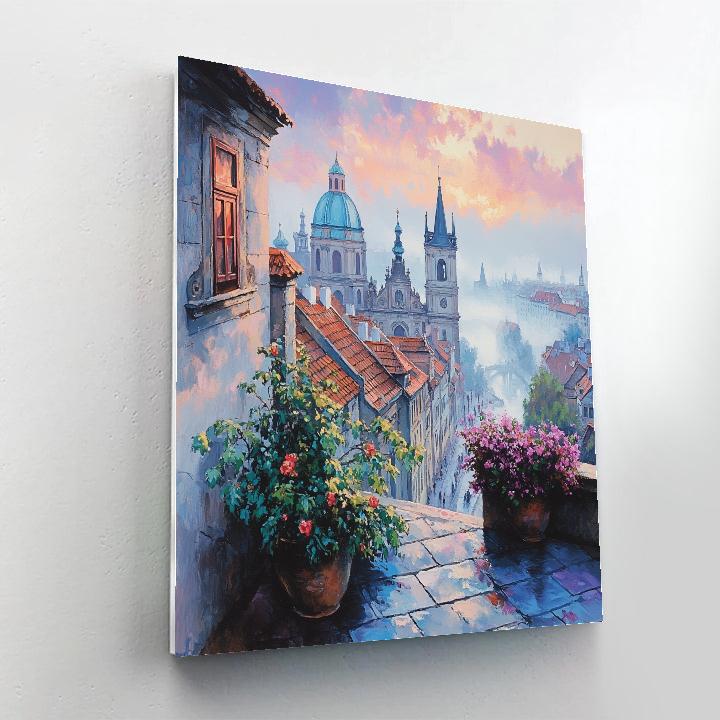 Prague Castle Rooftops Panorama Prague Czech Republic Paint by numbers kits