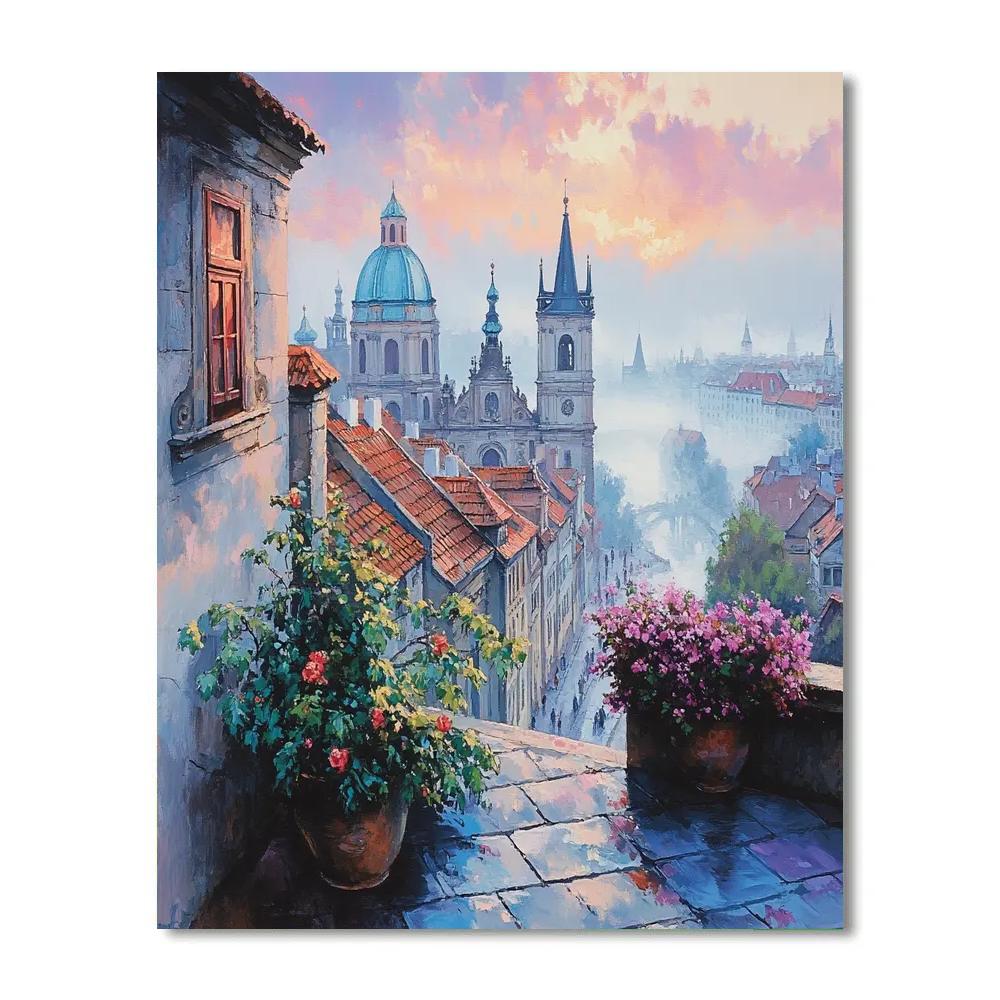 Prague Castle Rooftops Panorama Prague Czech Republic Paint by numbers kits