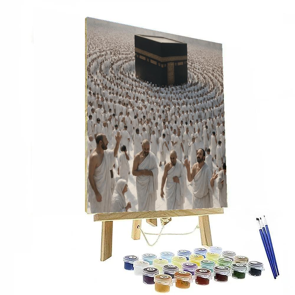 Hajj Pilgrims At Kaaba paint by numbers