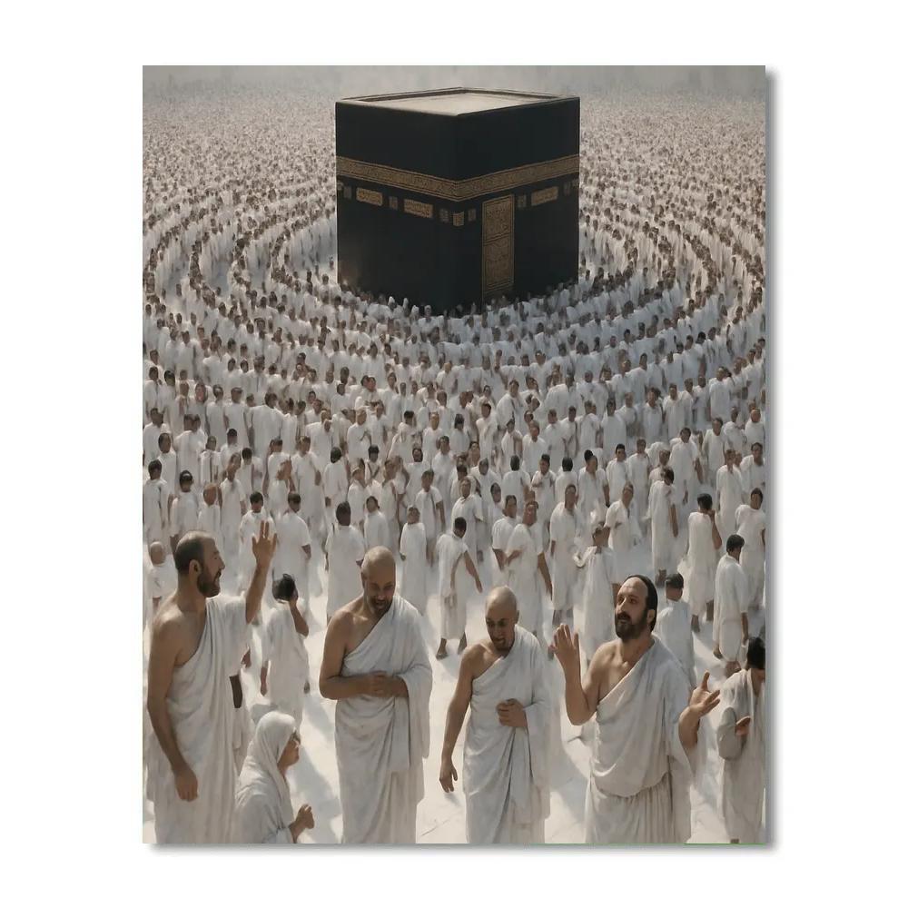 Hajj Pilgrims At Kaaba paint by numbers