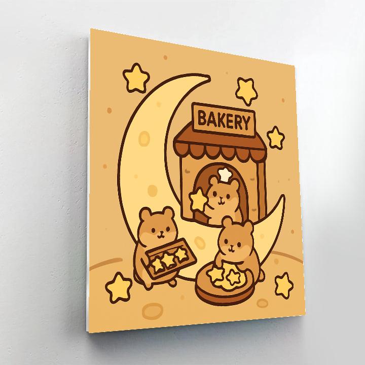 Mini Moon Bakery Painting by numbers kit