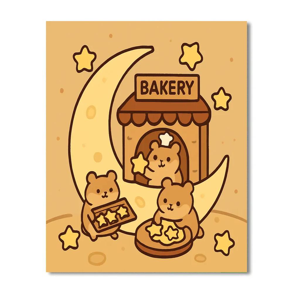 Mini Moon Bakery Painting by numbers kit
