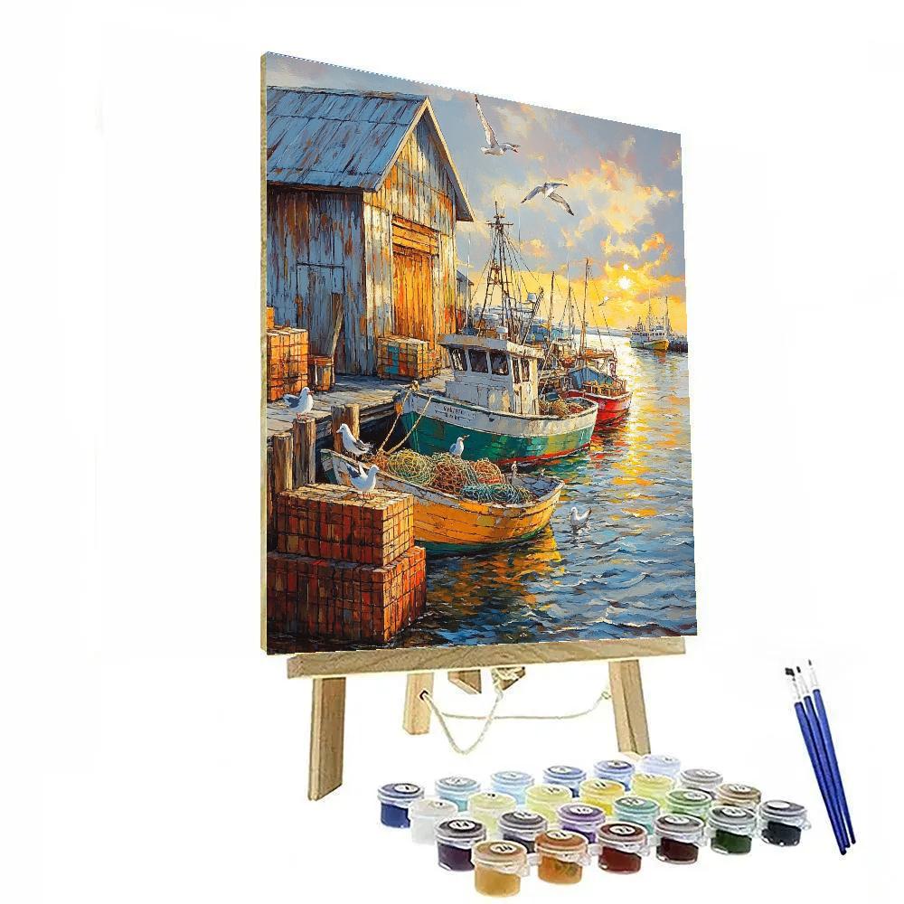 Fremantle Fishing Boat Harbor Western Australia Numbered painting kits