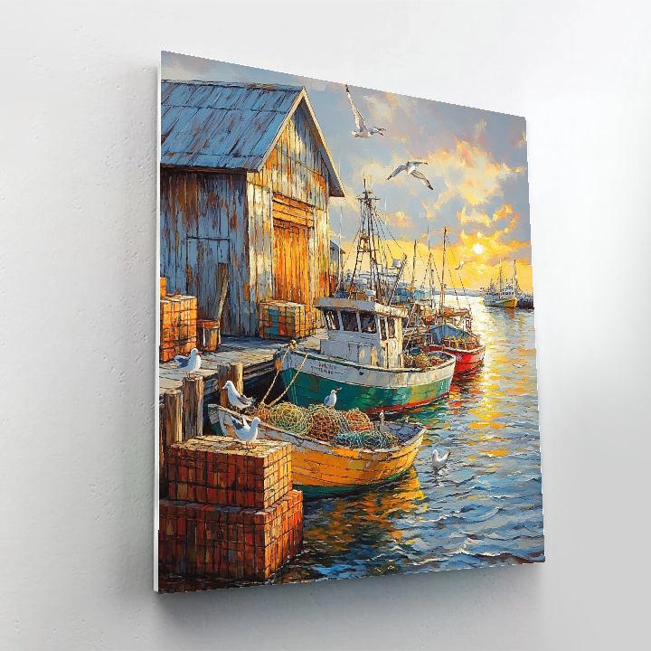 Fremantle Fishing Boat Harbor Western Australia Numbered painting kits