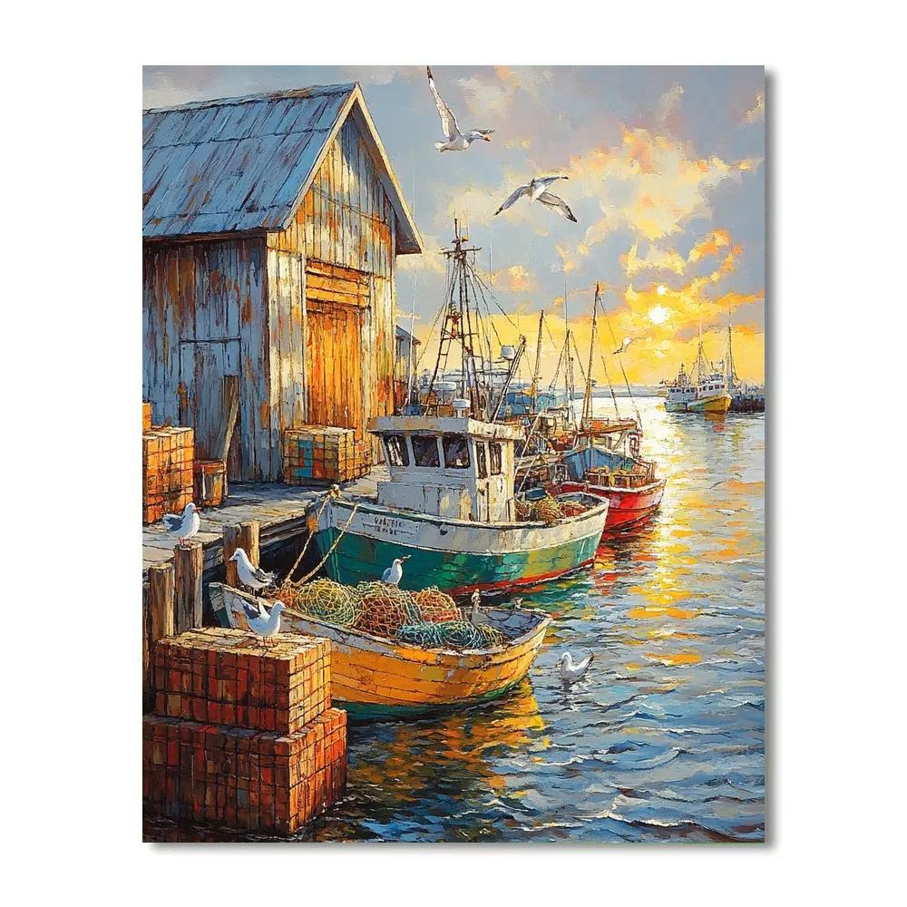 Fremantle Fishing Boat Harbor Western Australia Numbered painting kits