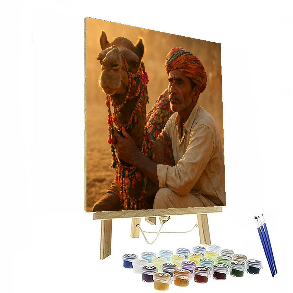 Pushkar Camel Fair Sunset Portrait paint by number