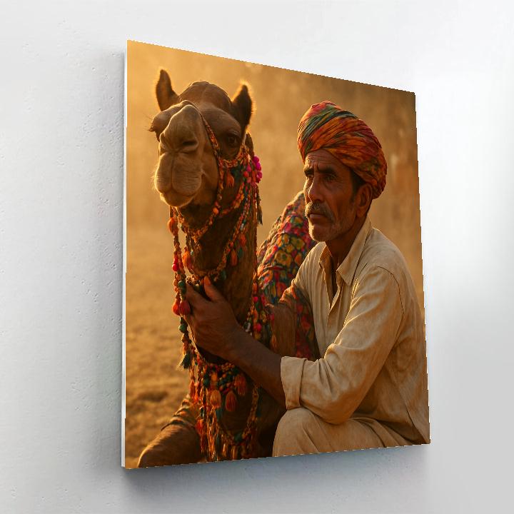 Pushkar Camel Fair Sunset Portrait paint by number