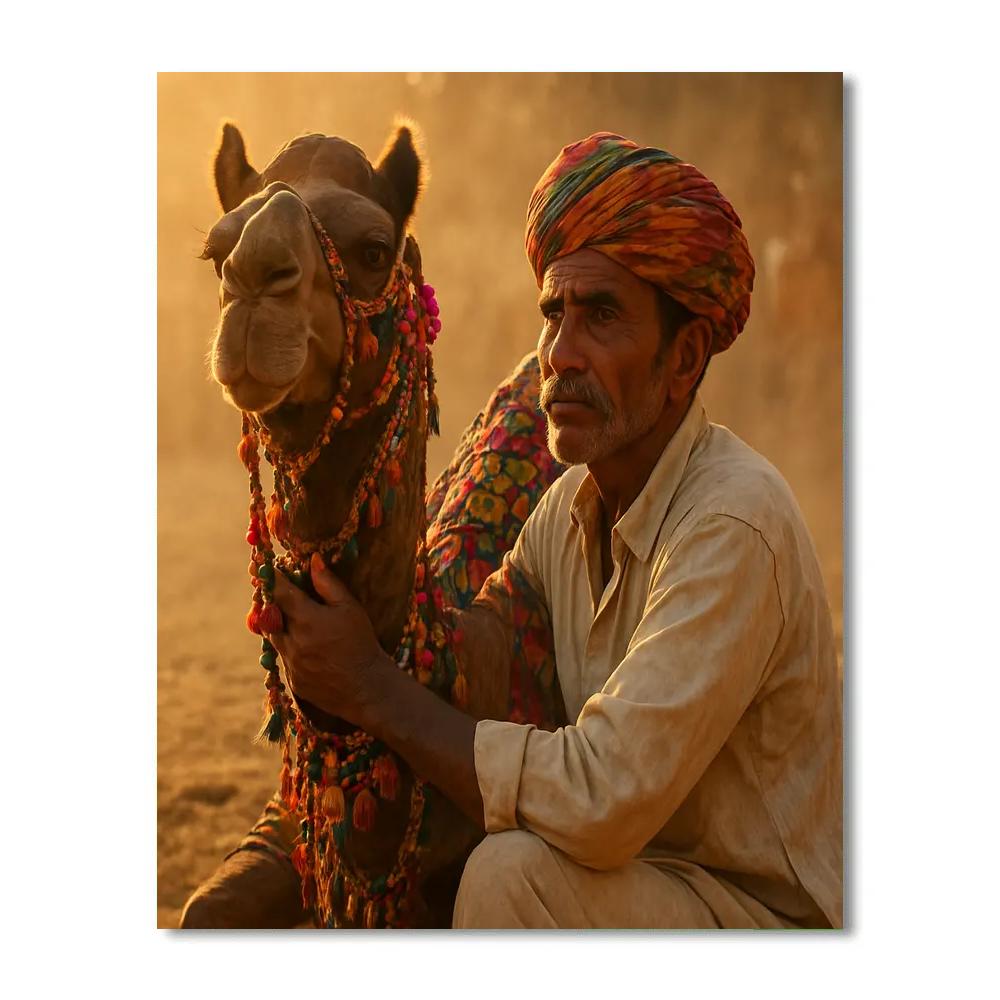 Pushkar Camel Fair Sunset Portrait paint by number