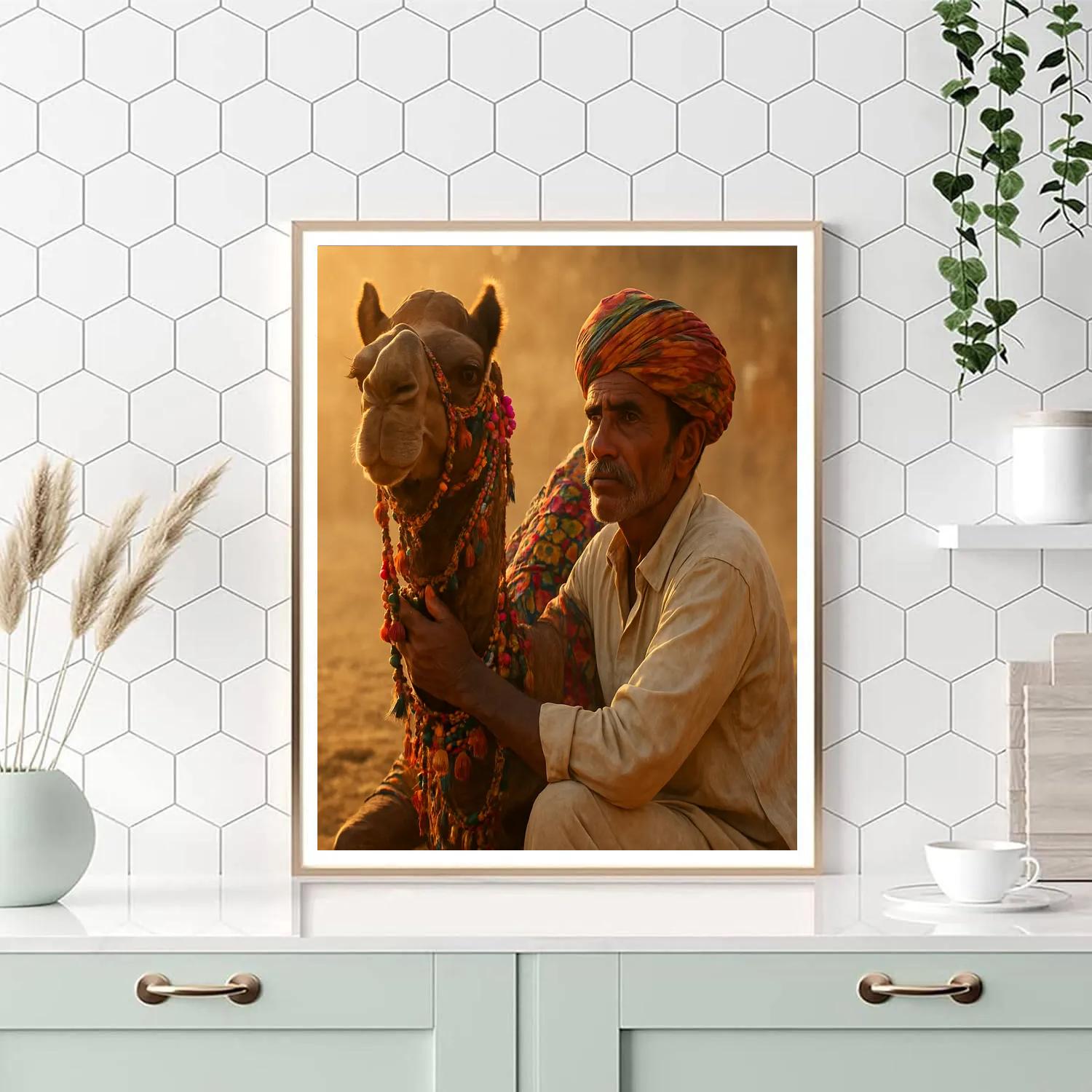 Pushkar Camel Fair Sunset Portrait paint by number
