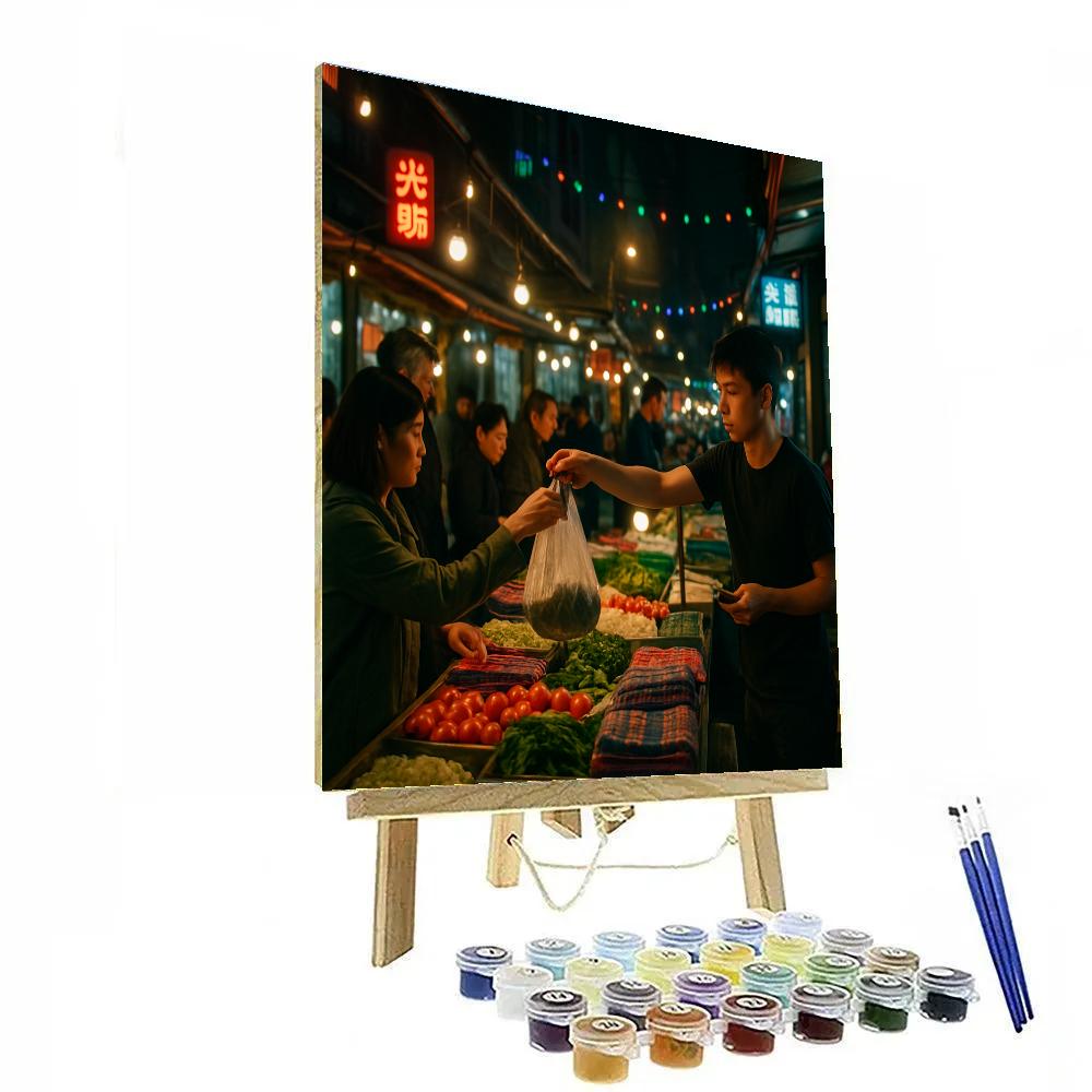 Black Friday Market Night Bazaar Numbered painting kits