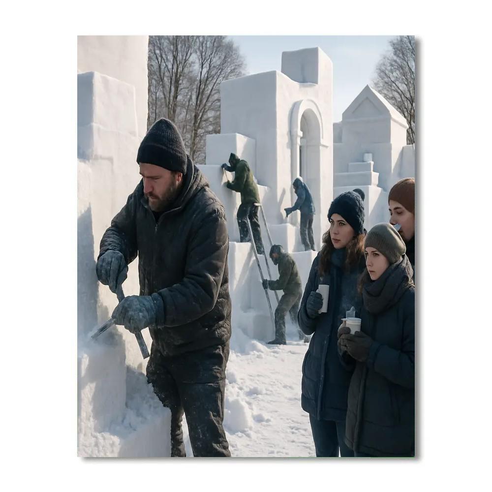 Sapporo Snow Festival Sculptors Painting by numbers kit