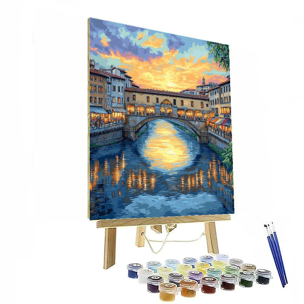 Ponte Vecchio Reflection Florence Italy DIY paint by numbers