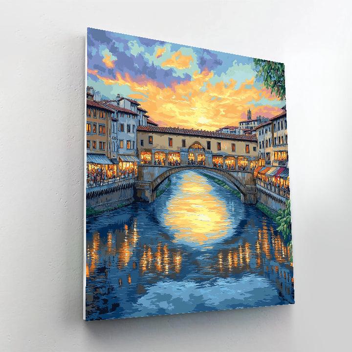Ponte Vecchio Reflection Florence Italy DIY paint by numbers