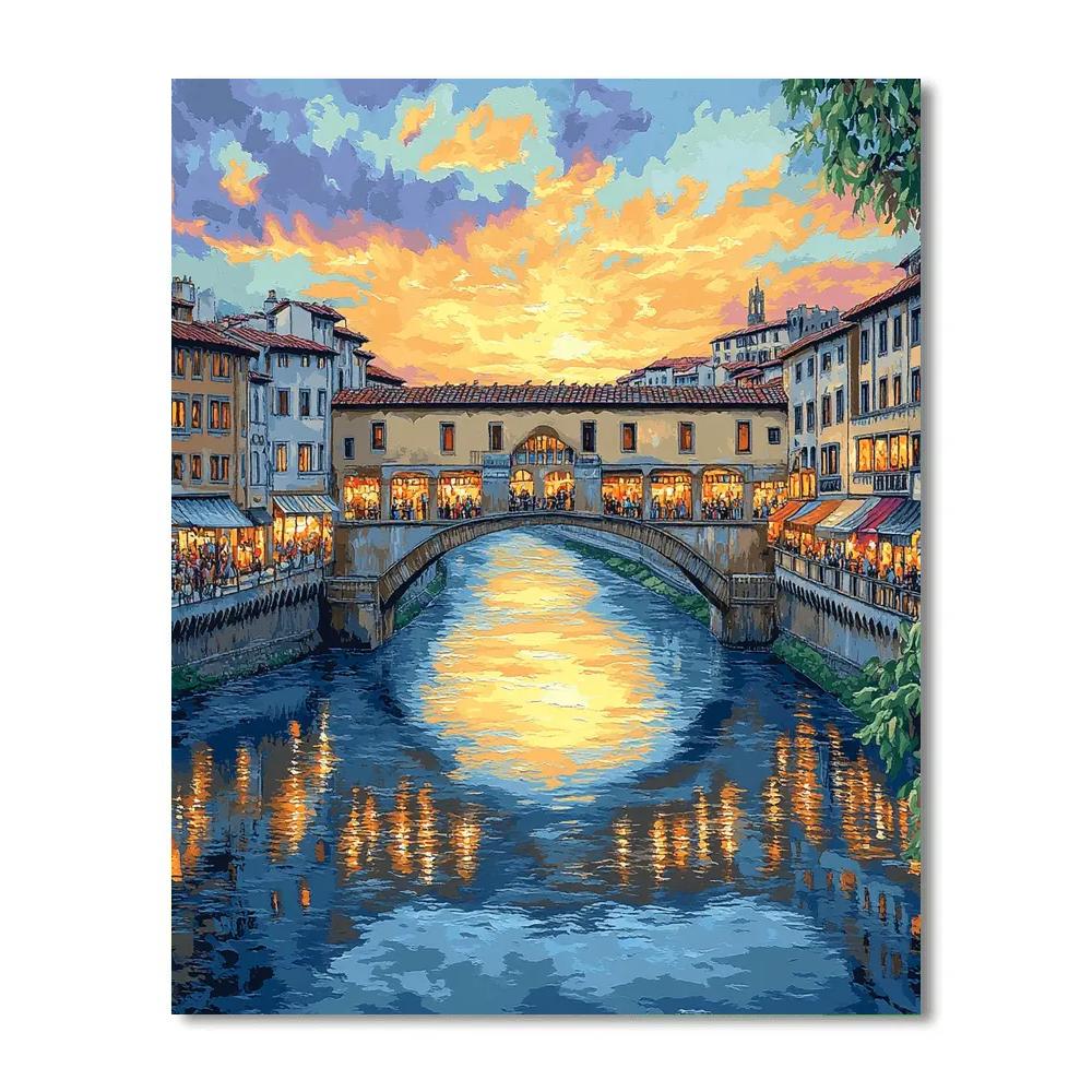 Ponte Vecchio Reflection Florence Italy DIY paint by numbers