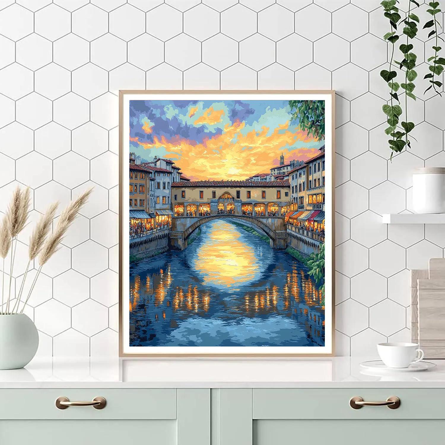 Ponte Vecchio Reflection Florence Italy DIY paint by numbers