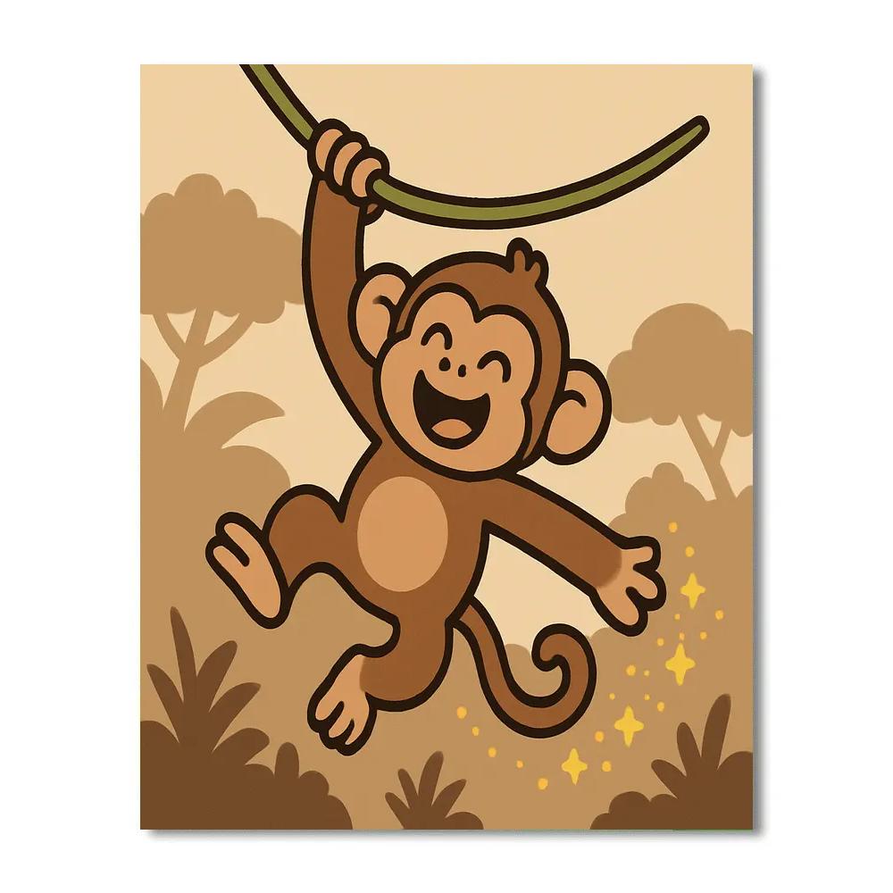 Stardust Swing Monkey Paint by numbers art