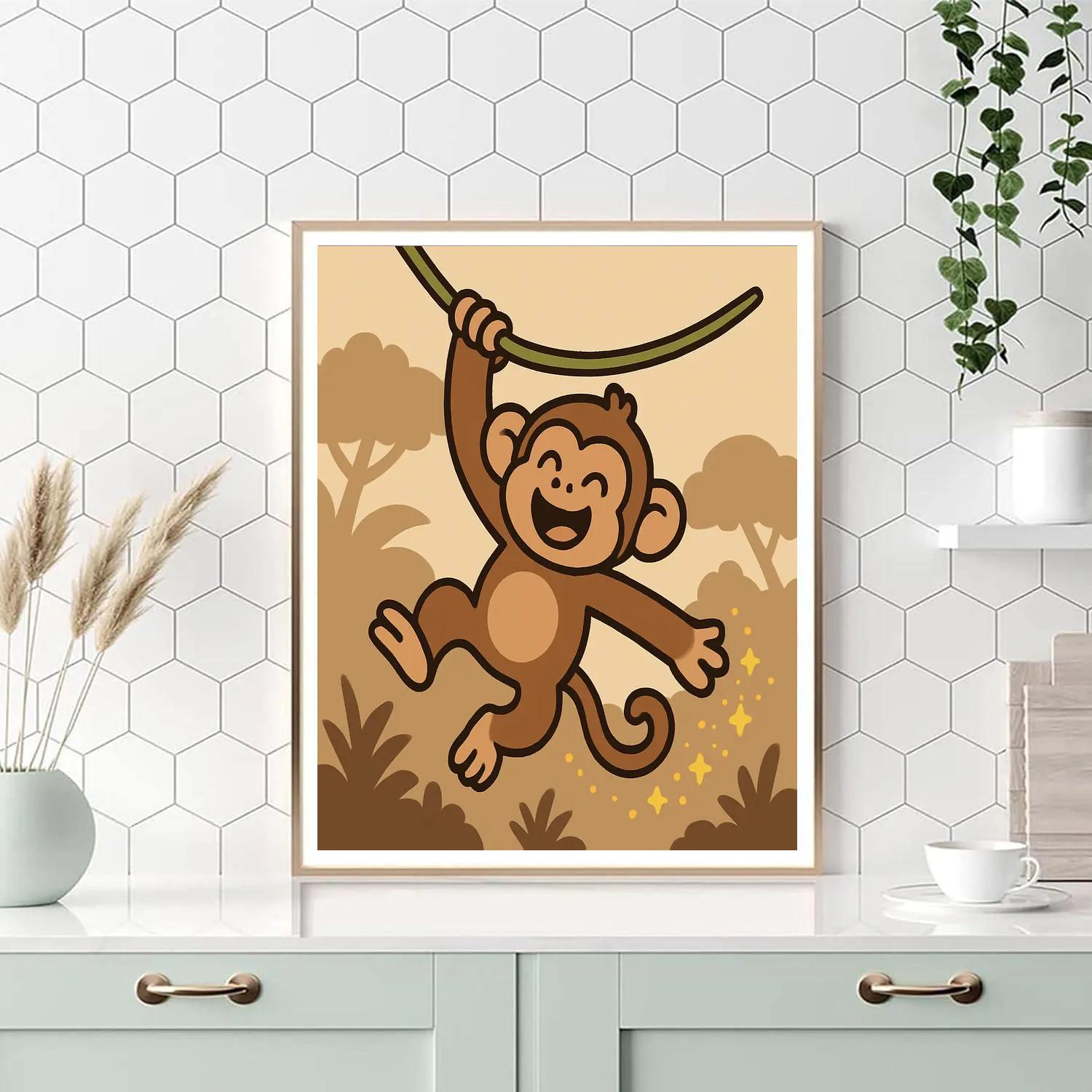 Stardust Swing Monkey Paint by numbers art