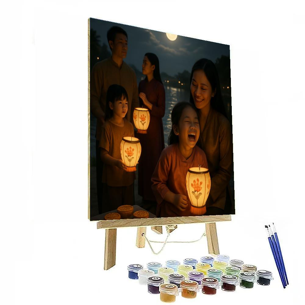 Harvest Moon Mid Autumn Lanterns painting number kit