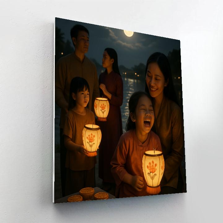 Harvest Moon Mid Autumn Lanterns painting number kit