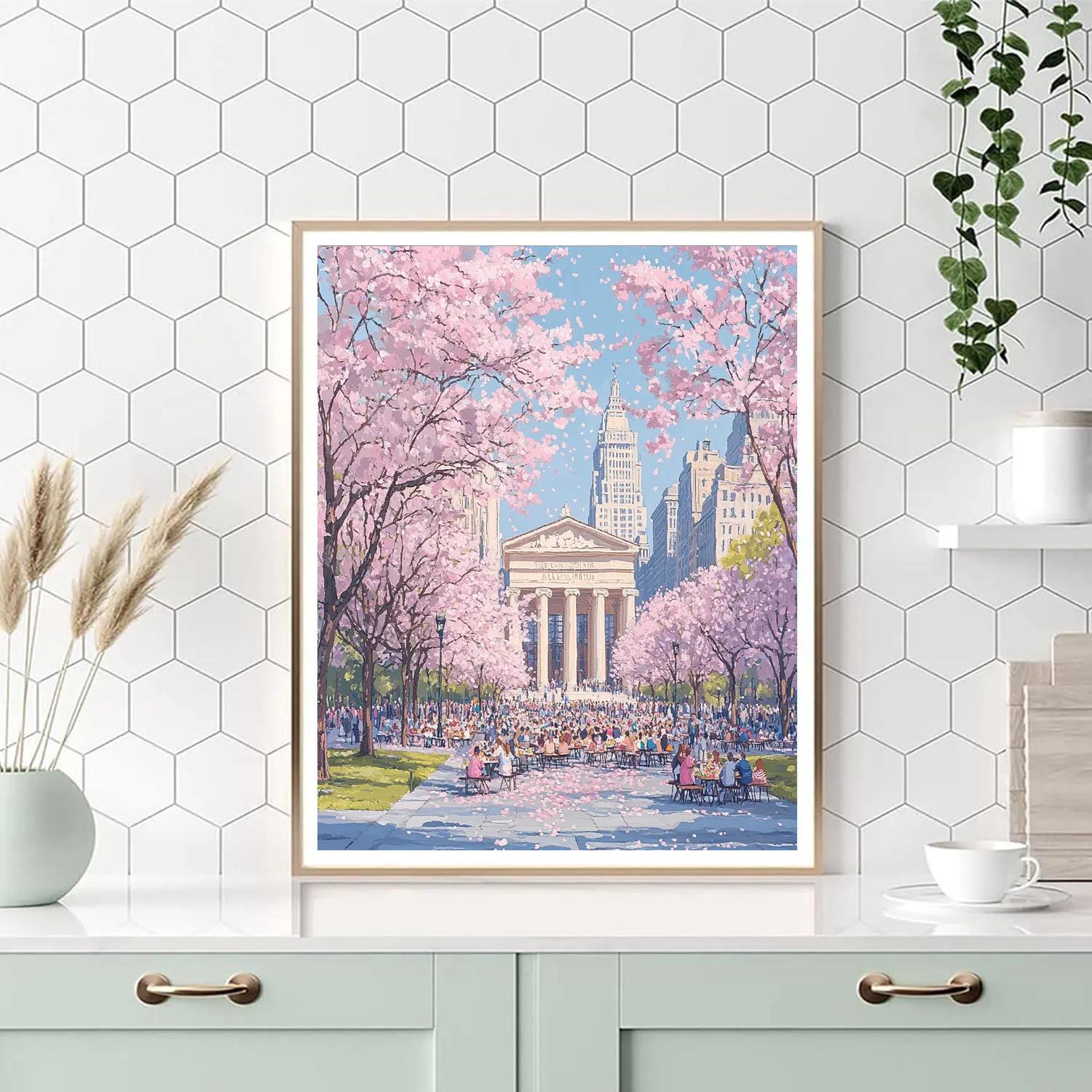 Ueno Park Cherry Blossoms Tokyo Japan paint by numbers