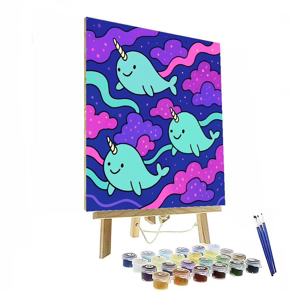 Nebula Narwhal Parade paint by number