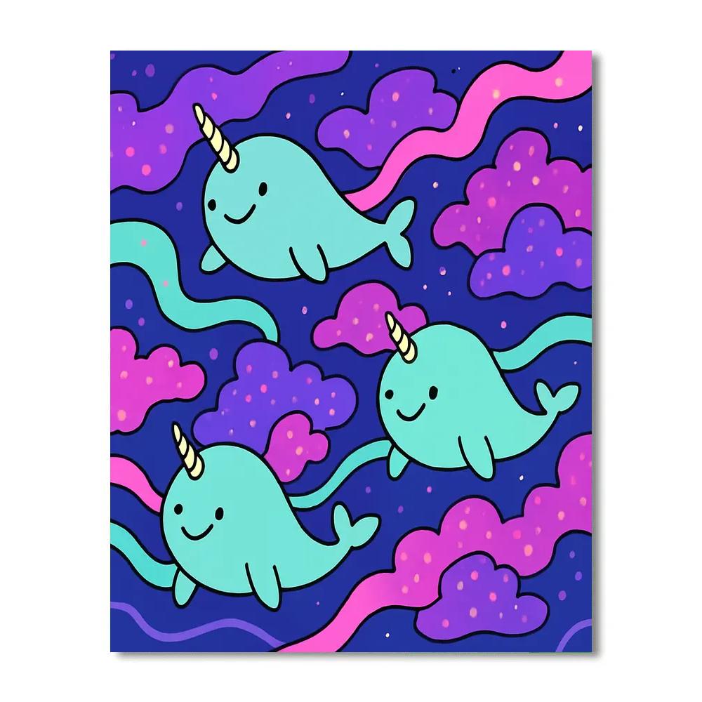 Nebula Narwhal Parade paint by number