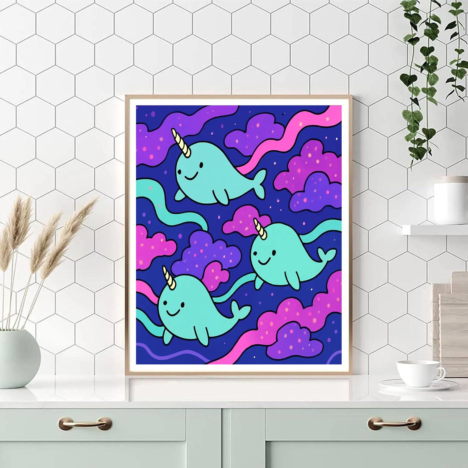 Nebula Narwhal Parade paint by number