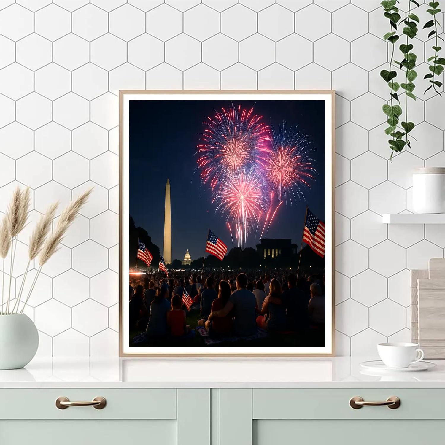 Independence Day Fireworks Washington Numbered painting kits