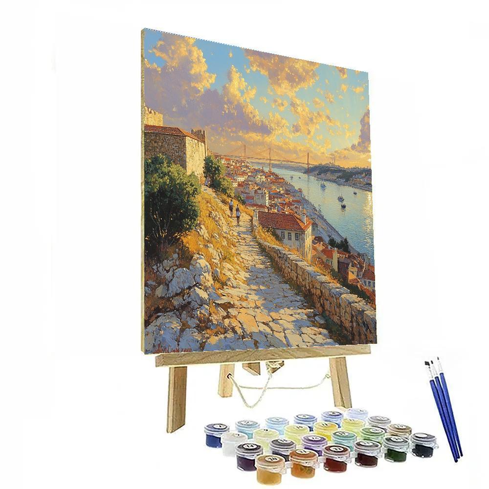 Castelo Hill Lisbon Viewpoint Portugal painting number kit